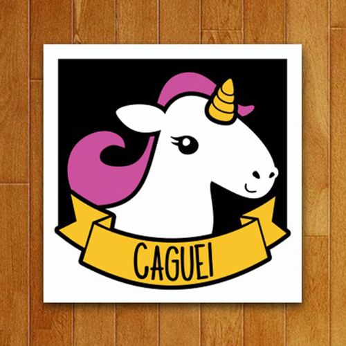 Placa Decorativa Unicornio Caguei