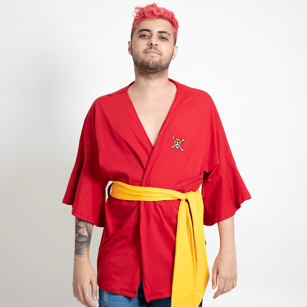 Capa Kimono One Piece Luffy Com Faixa