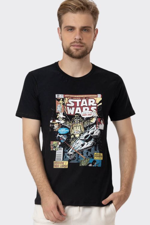 Camiseta Dupla Face Star Wars Nave Vader