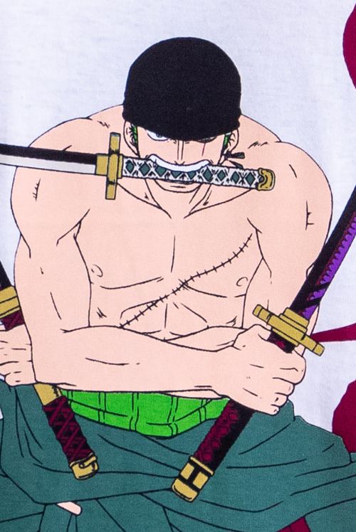 Camiseta Unissex One Piece Roronoa Zoro White