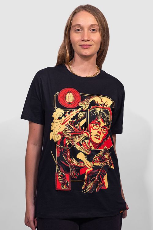 Camiseta Harry Potter Torneio Tribruxo Black