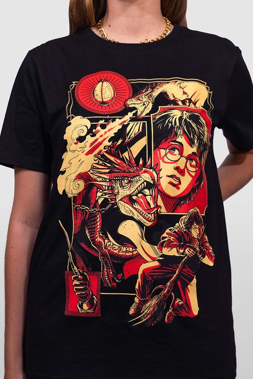 Camiseta Harry Potter Torneio Tribruxo Black