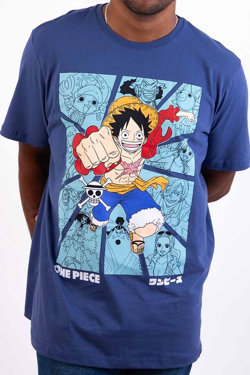 Camiseta One Piece Luffy Tripulação dos Chapéu de Palha