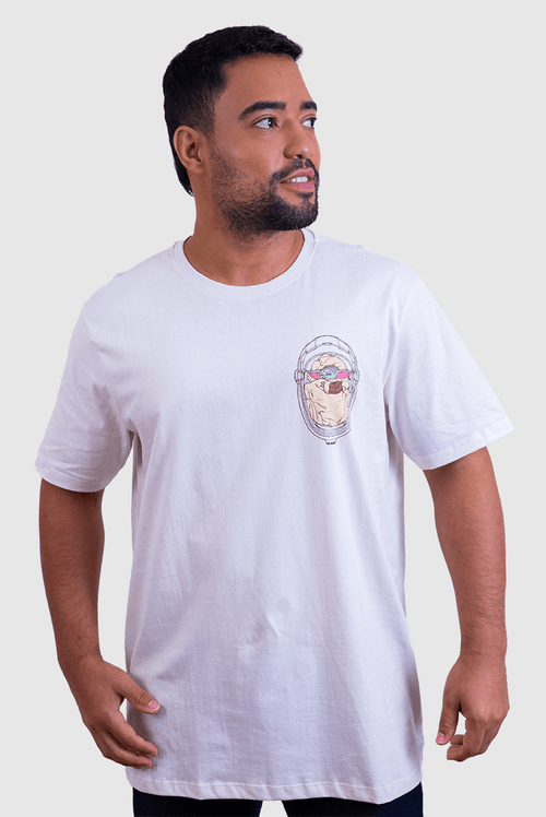 Camiseta Star Wars Baby Yoda e Din Djarin White