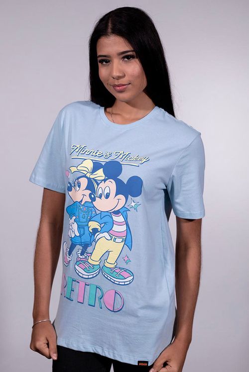 Camiseta Disney Minnie e Mickey Retro