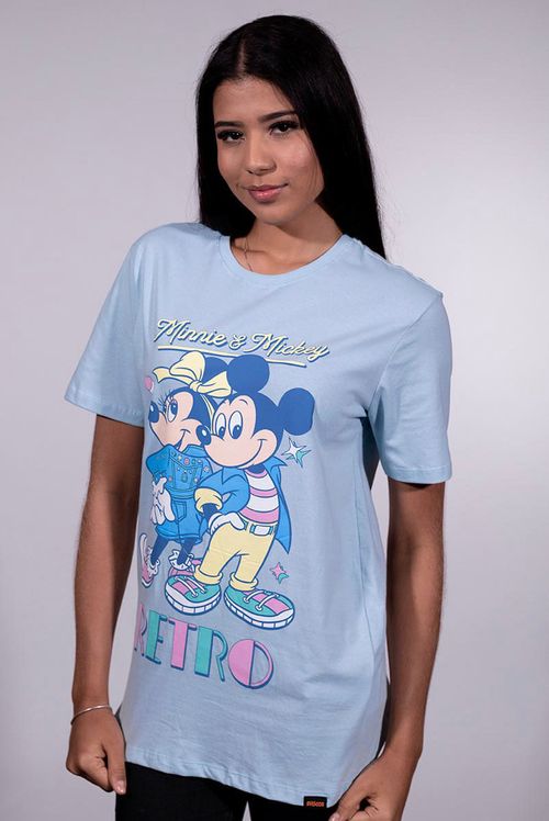 Camiseta Disney Minnie e Mickey Retro