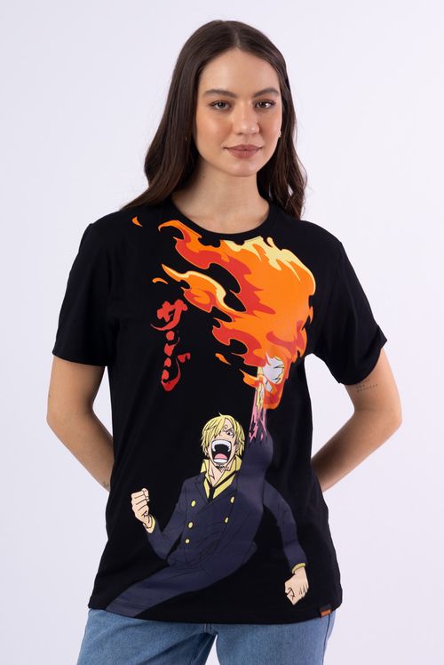 Camiseta One Piece Sanji Estilo Perna Negra
