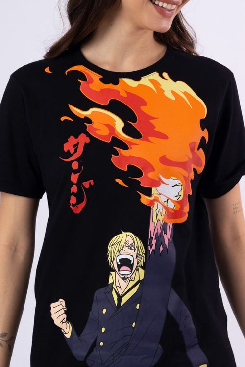 Camiseta One Piece Sanji Estilo Perna Negra