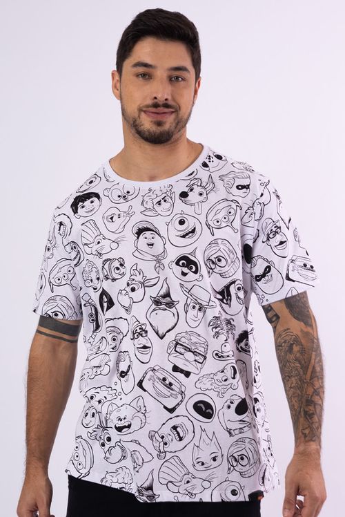 Camiseta Full Print Disney Pixar Personagens