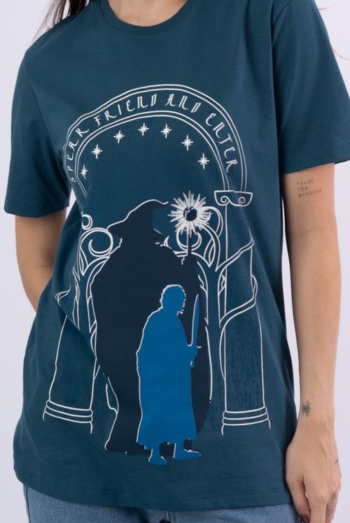 Camiseta Senhor dos Anéis Speak Friend And Enter