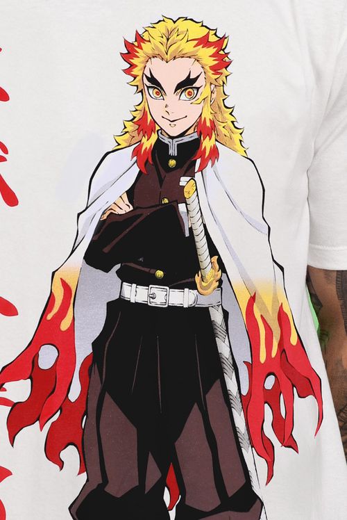 Camiseta Demon Slayer A Espada do Fogo Kyojuro Rengoku