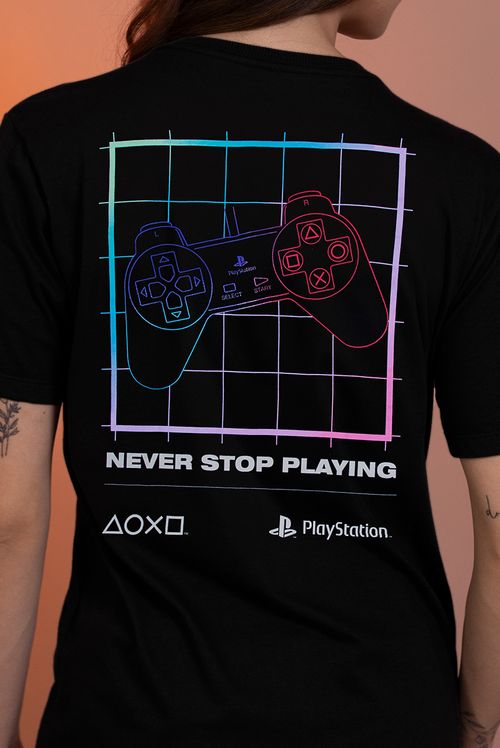 Camiseta Playstation Never Stop Playing