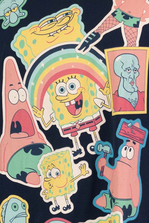Camiseta Bob Esponja Personagens Stickers Memes