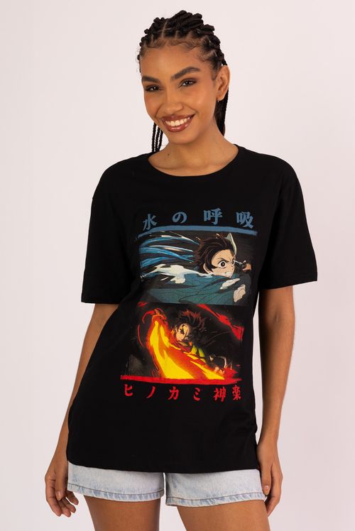 Camiseta Demon Slayer Respiração da Água e do Sol