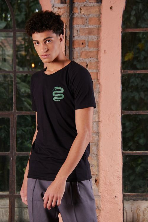 Camiseta Unissex Harry Potter Sonserina - Preto