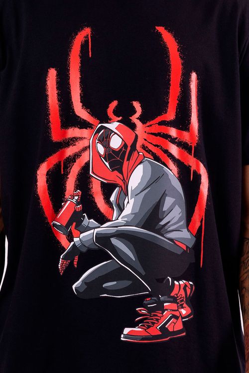 Camiseta Marvel Homem-Aranha Miles Morales Graffiti Art