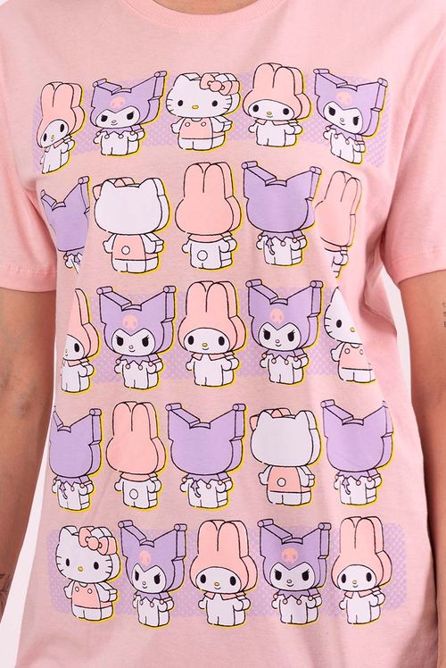 Camiseta Hello Kitty My Melody e Kuromi Trio