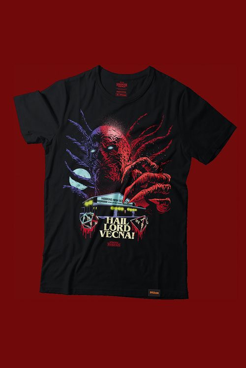 Camiseta Stranger Things Vecna e Hawkins