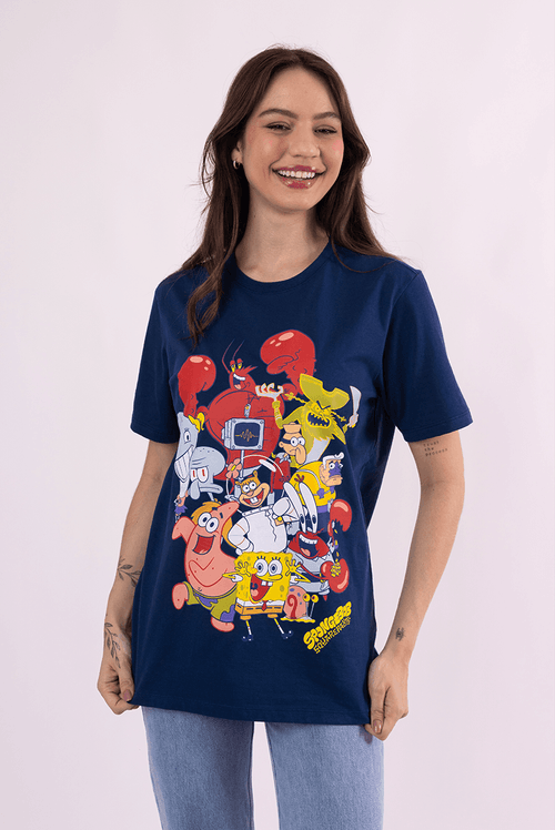 Camiseta Bob Esponja Turma Da Fenda Do Biquíni