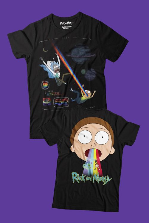 Camiseta Rick And Morty Raio Arco Íris