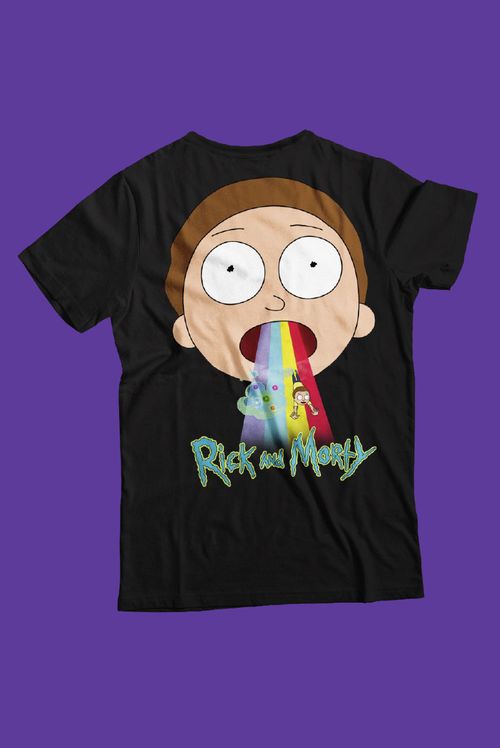 Camiseta Rick And Morty Raio Arco Íris