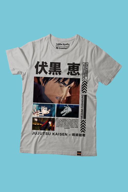Camiseta Jujutsu Kaisen Megumi Fushiguro Quadros