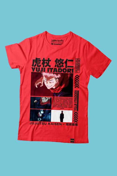 Camiseta Jujutsu Kaisen Yuji Itadori Quadros