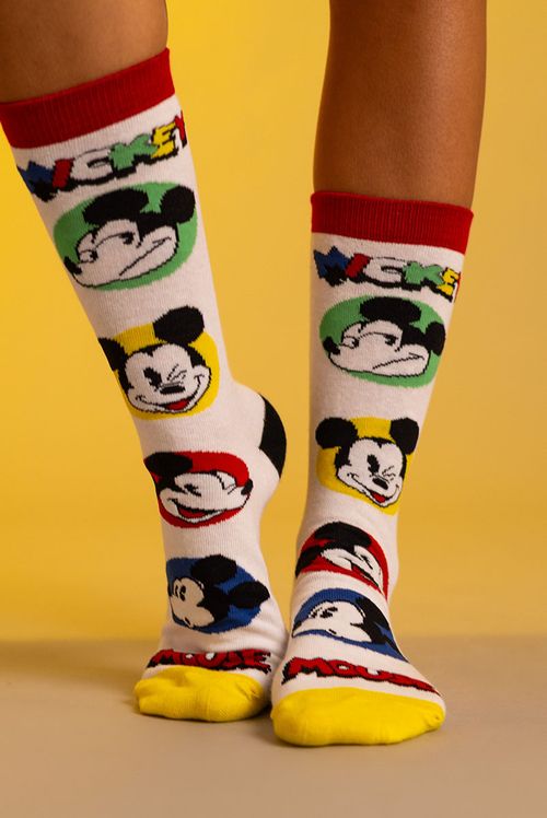Meia Par Disney Mickey Mouse Retrô