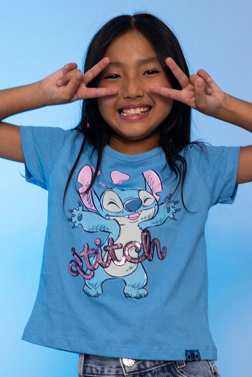 Camiseta Infantil Disney Stitch Love