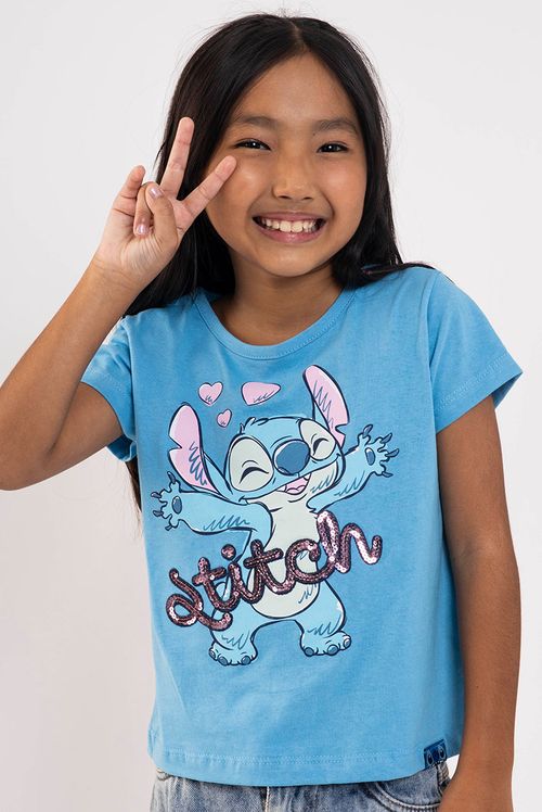 Camiseta Infantil Disney Stitch Love