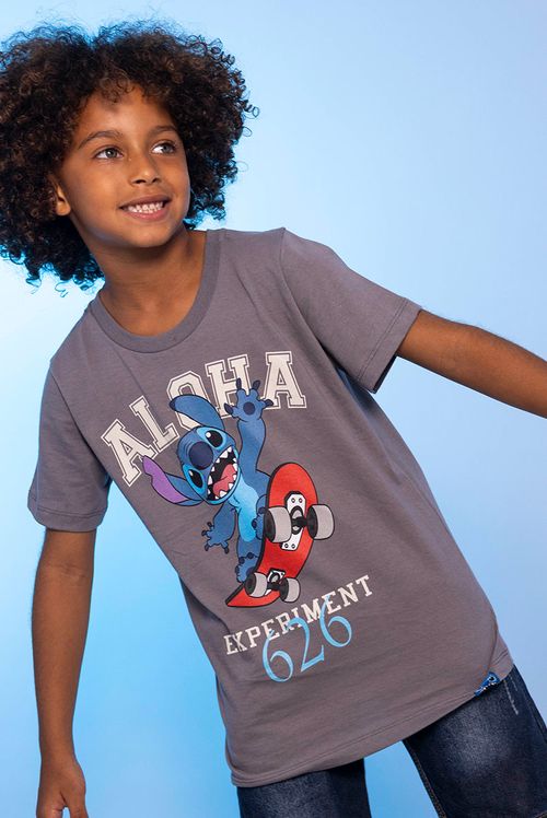 Camiseta Infantil Disney Stitch Aloha