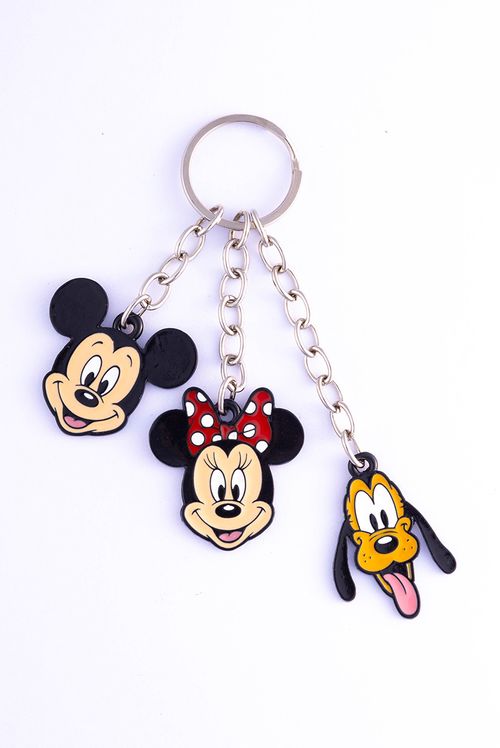 Chaveiro Disney Trio Mickey, Minnie e Pluto