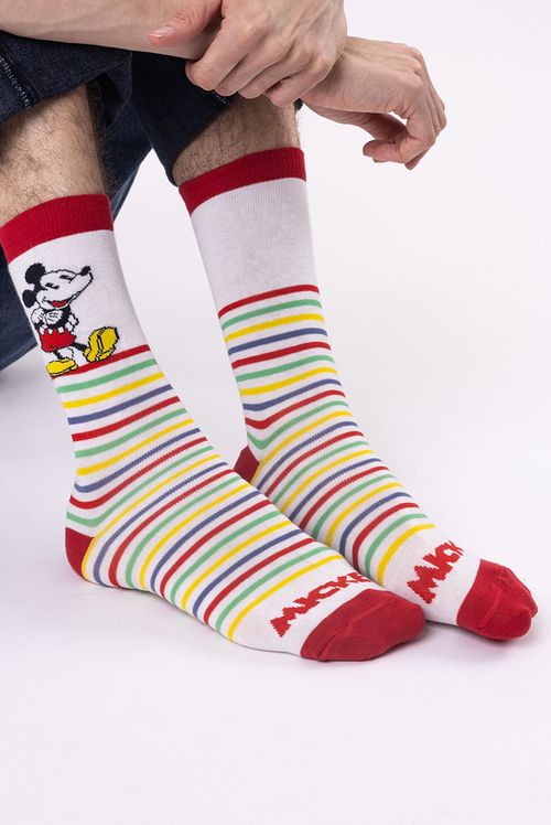 Meia Par Disney Mickey Mouse Listras Pose