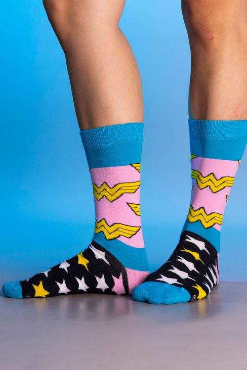 Meia Par DC Comics Mulher Maravilha Star