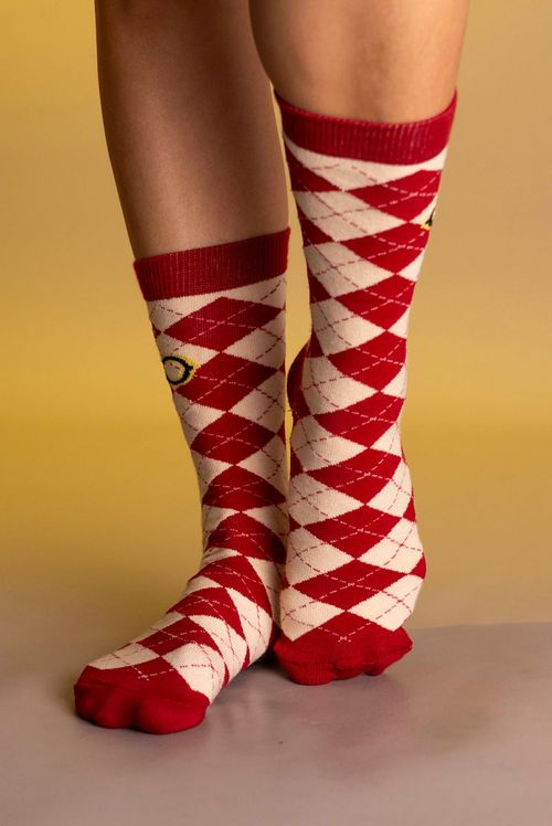 Meia Cano Alto Harry Potter Xadrez