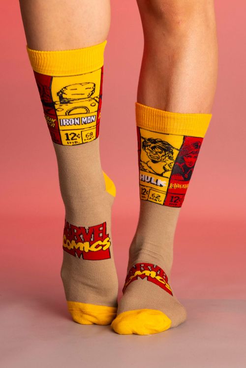 Meia Cano Alto Marvel Quadrinhos