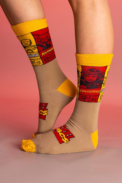 Meia Cano Alto Marvel Quadrinhos