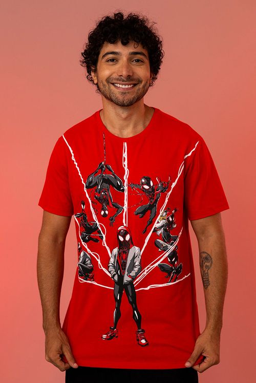 Camiseta Marvel Homem Aranha Miles Morales Poses