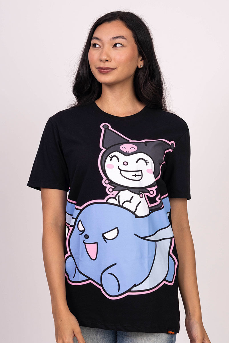 Camiseta Hello Kitty Kuromi e Baku