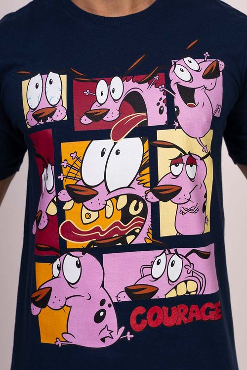 Camiseta Cartoon Network Coragem Quadros