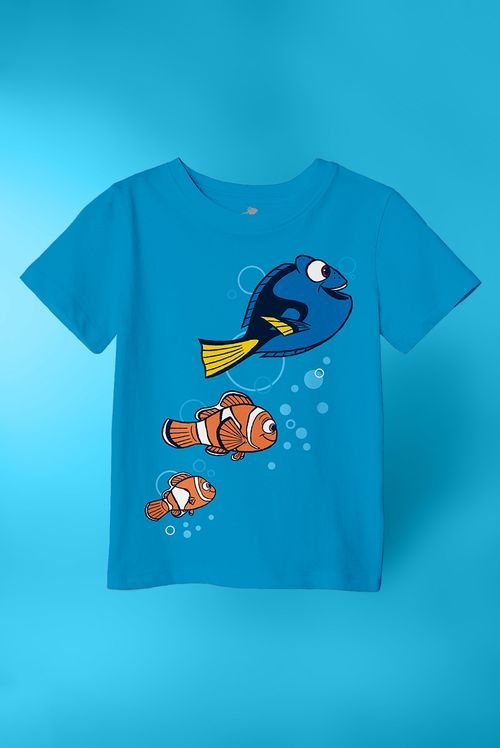 Camiseta Infantil Mundo Pixar Nemo, Dory e Marlin