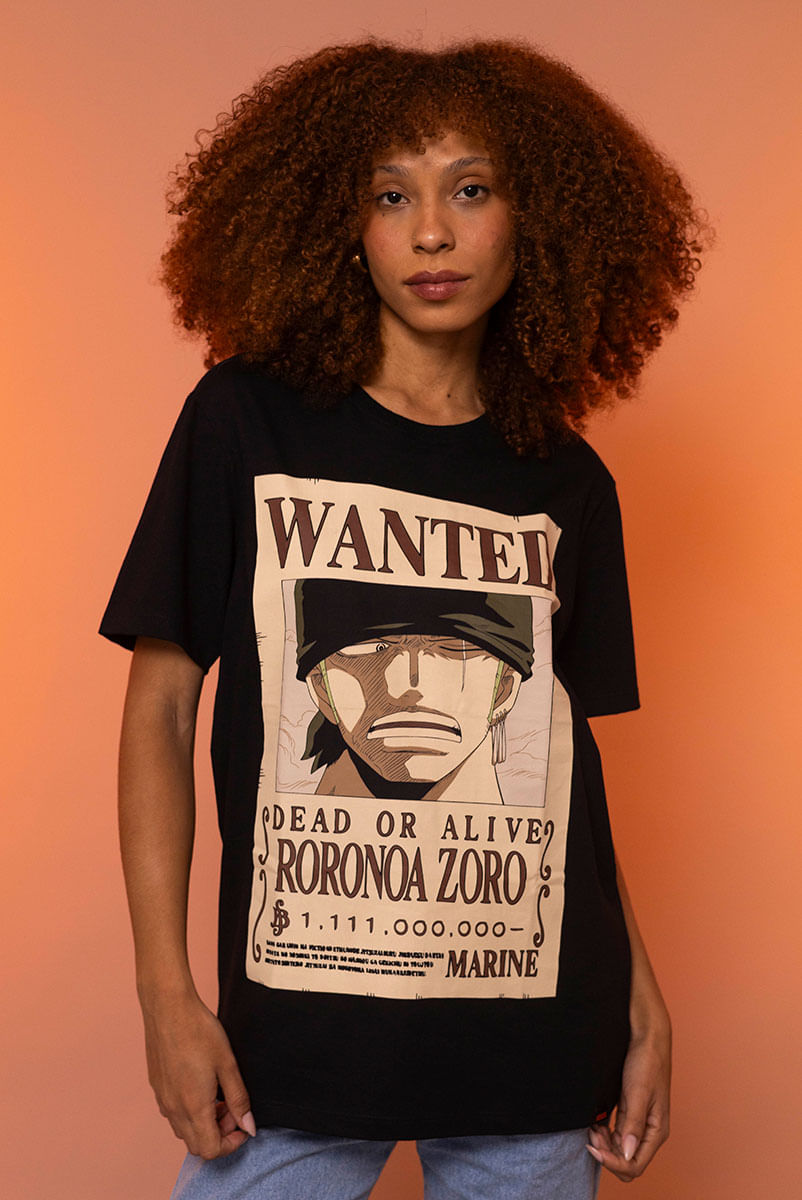 Camiseta One Piece Wanted Roronoa Zoro