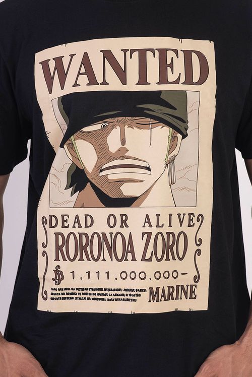Camiseta One Piece Wanted Roronoa Zoro