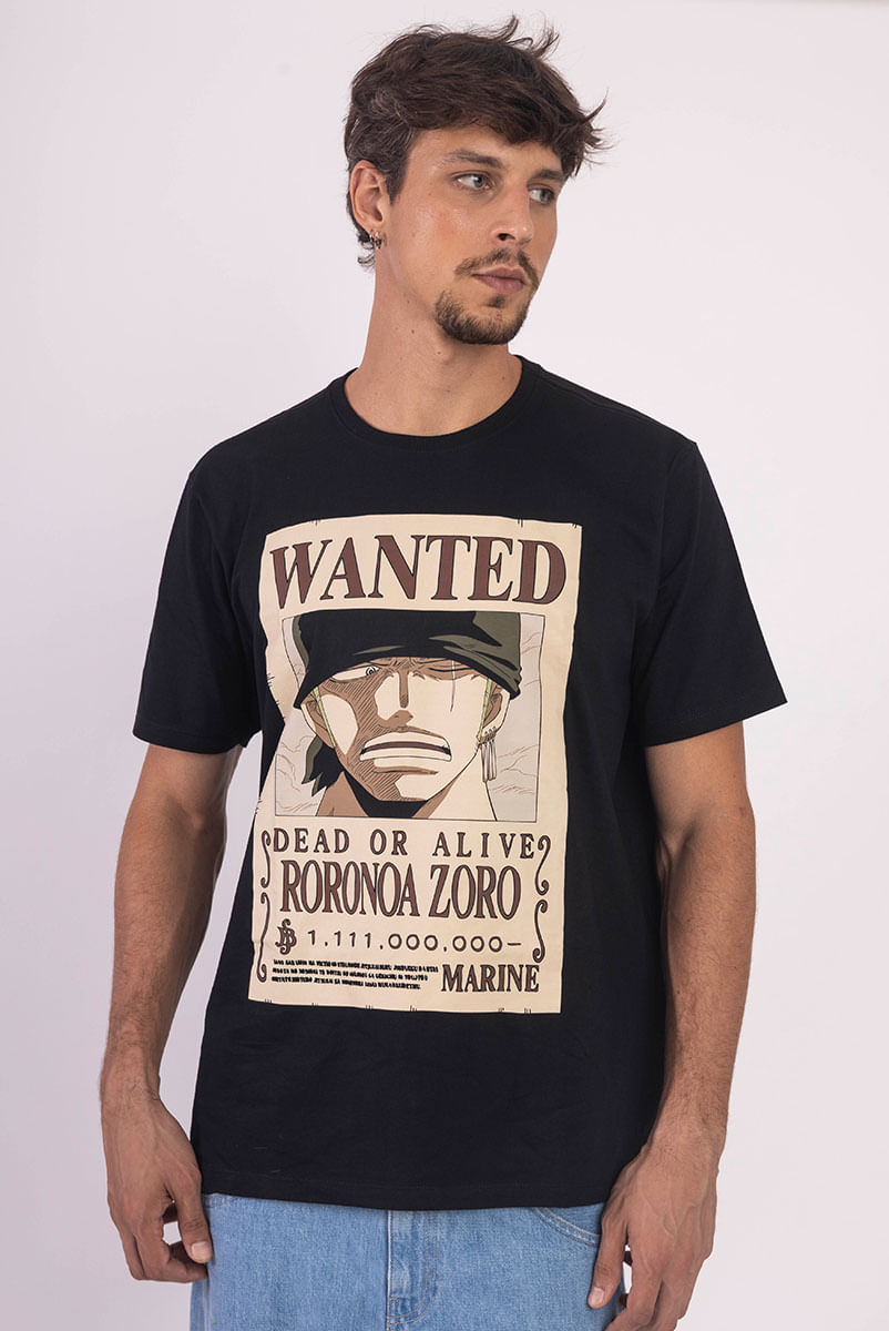 roronoa Camiseta One Piece Wanted Roronoa Zoro