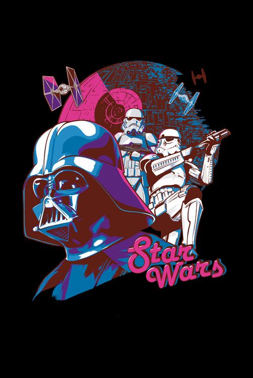 Camiseta Feminina Star Wars Darth Vader Neon