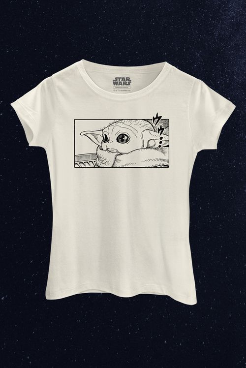 Camiseta Feminina Star Wars Grogu Quadros