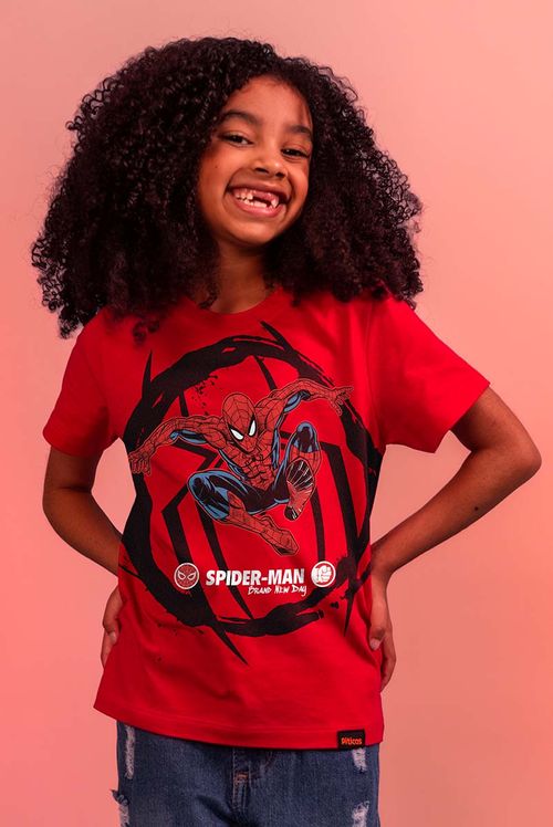 Camiseta Infantil Marvel Homem Aranha: Um Novo Dia Symbol