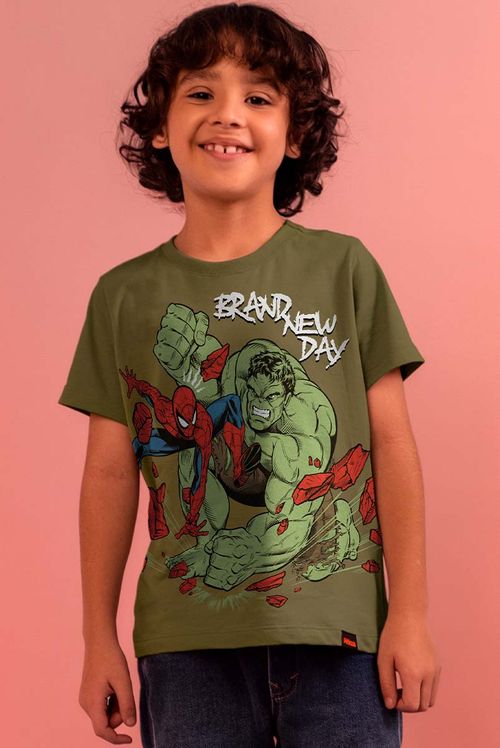 Camiseta Infantil Marvel Homem Aranha: Um Novo Dia - Hulk