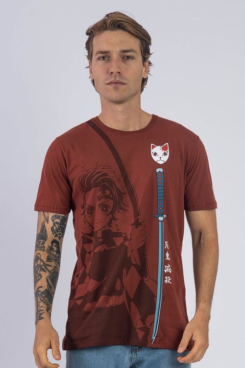 Camiseta Demon Slayer Tanjiro Kamado Katana