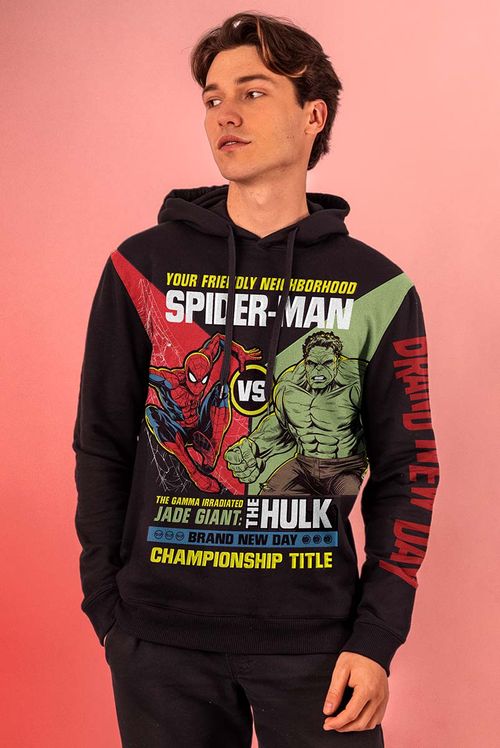 Moletom Marvel Homem Aranha vs Hulk